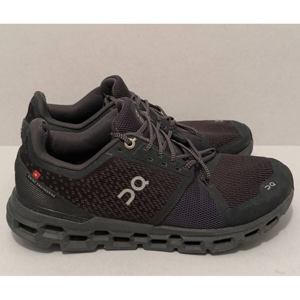 On Cloud Running Cloudstratus Shoes Black Women's Size 8.5 Swiss Engineering - Picture 4 of 7